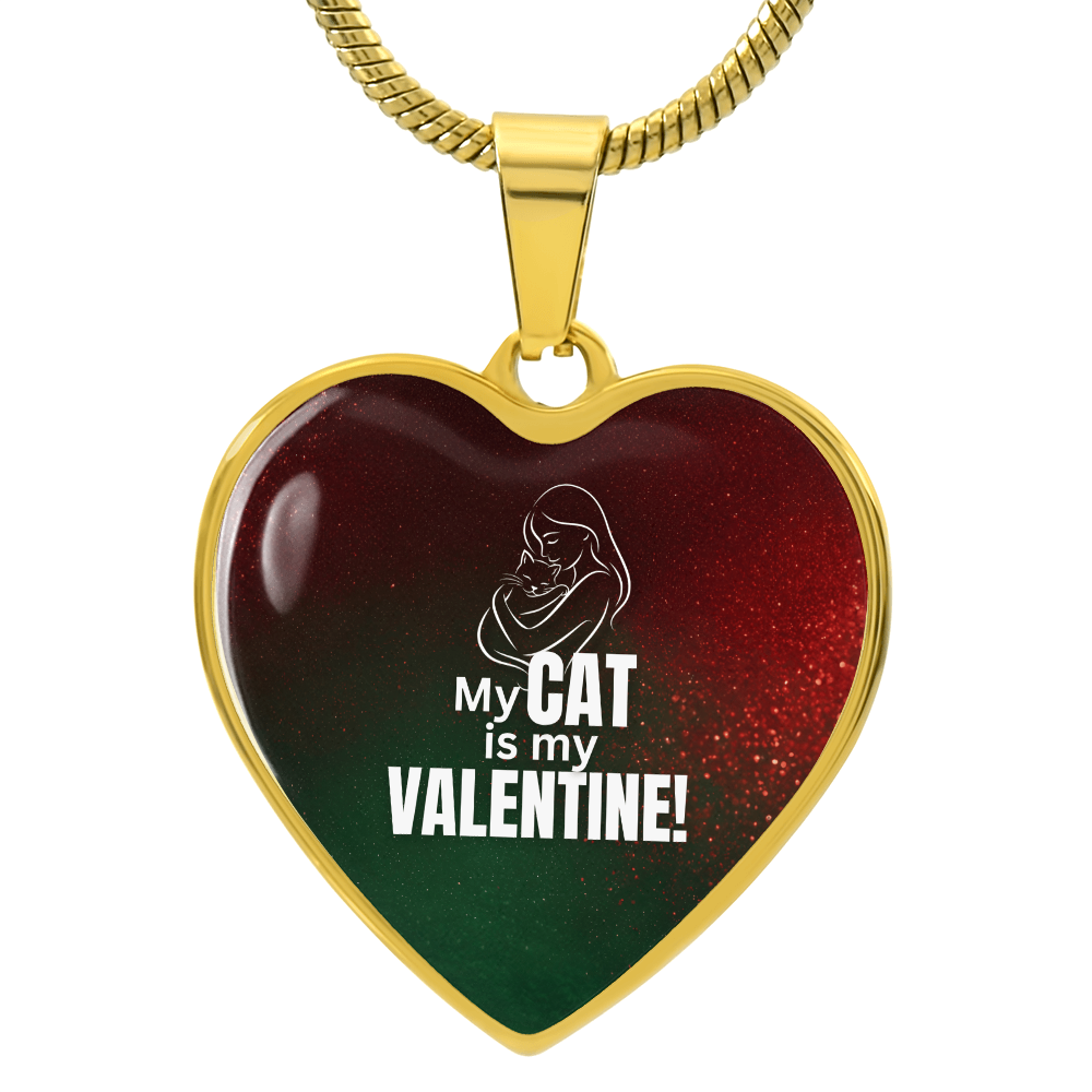 My Cat Is My Valentine – Heart Pendant Necklace