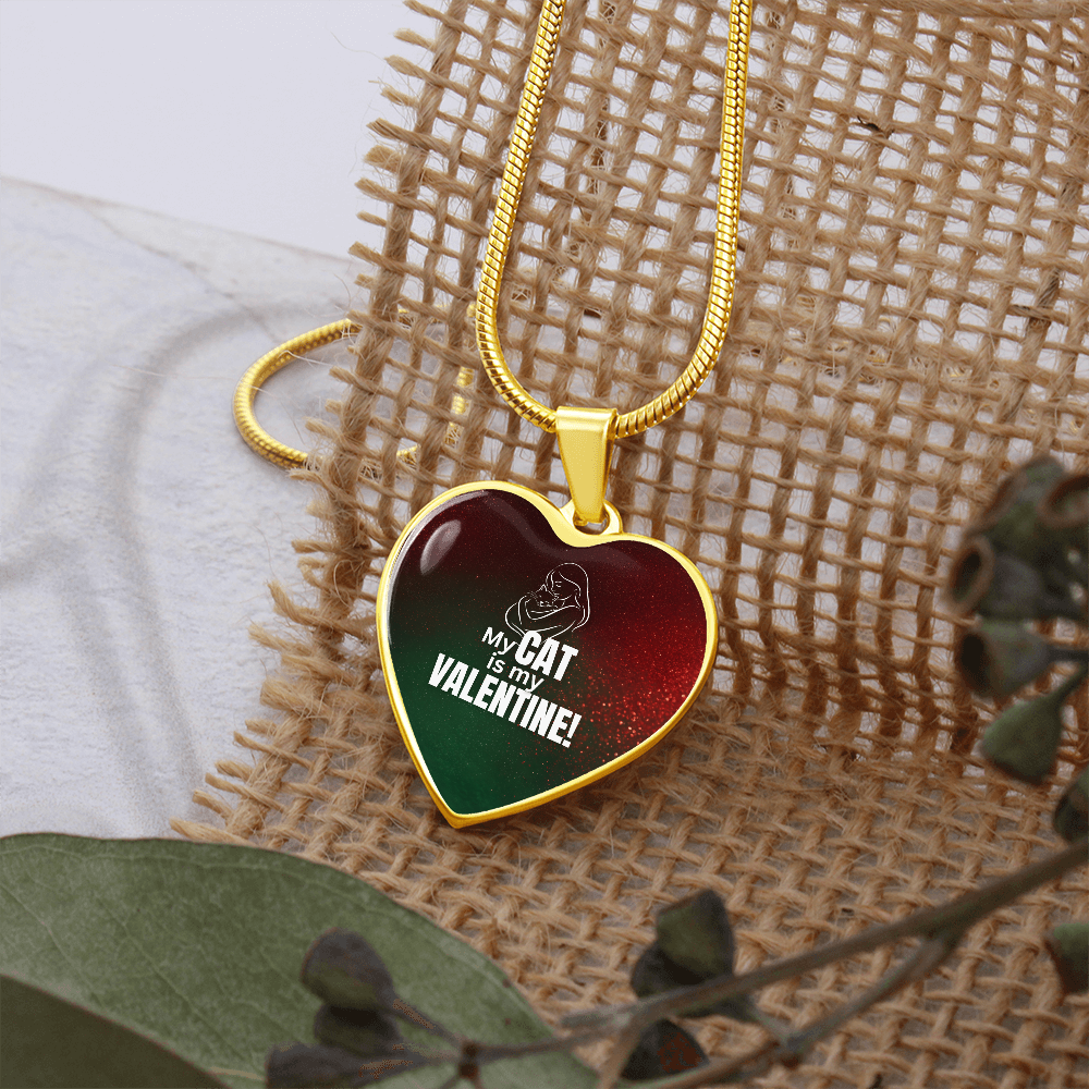 My Cat Is My Valentine – Heart Pendant Necklace
