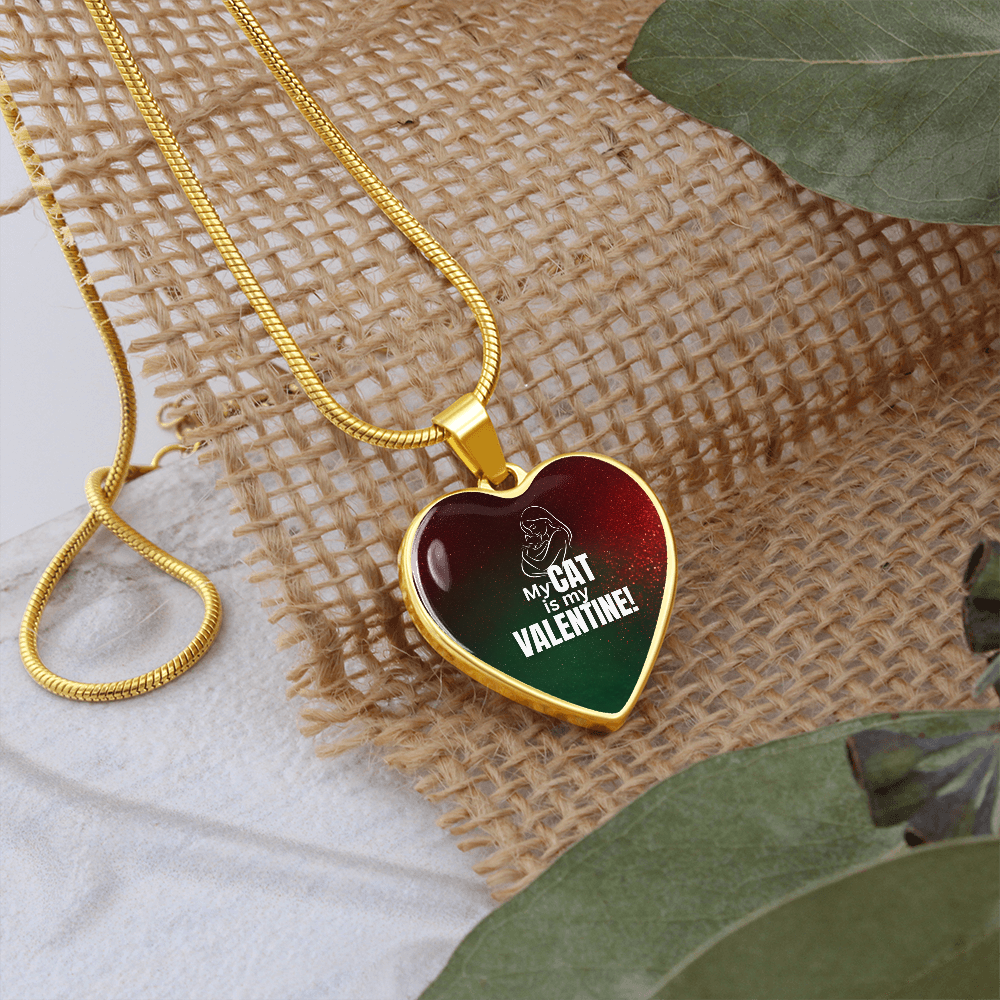 My Cat Is My Valentine – Heart Pendant Necklace