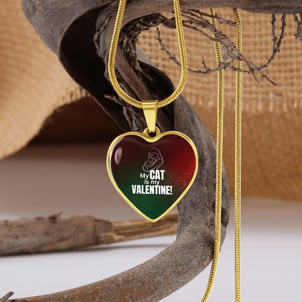 My Cat Is My Valentine – Heart Pendant Necklace