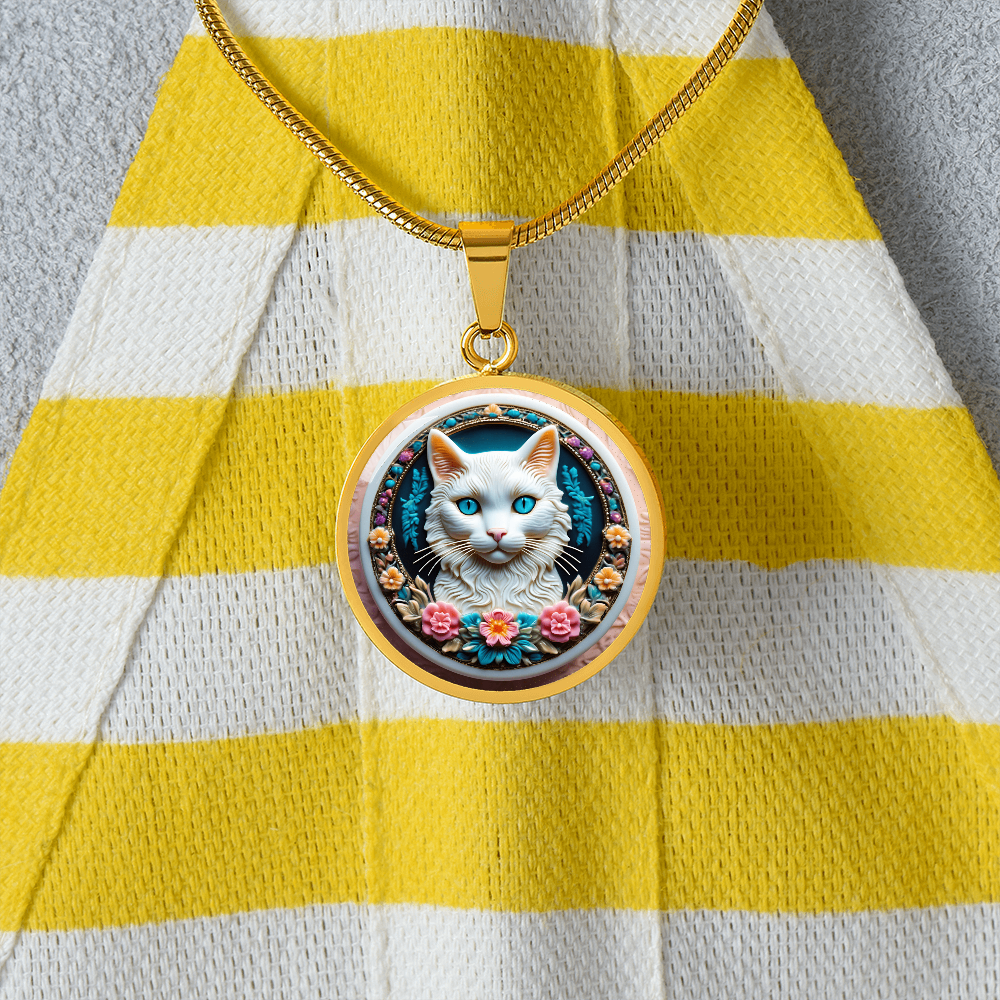 Colorful Cat Cameo Necklace ShineOn Fulfillment