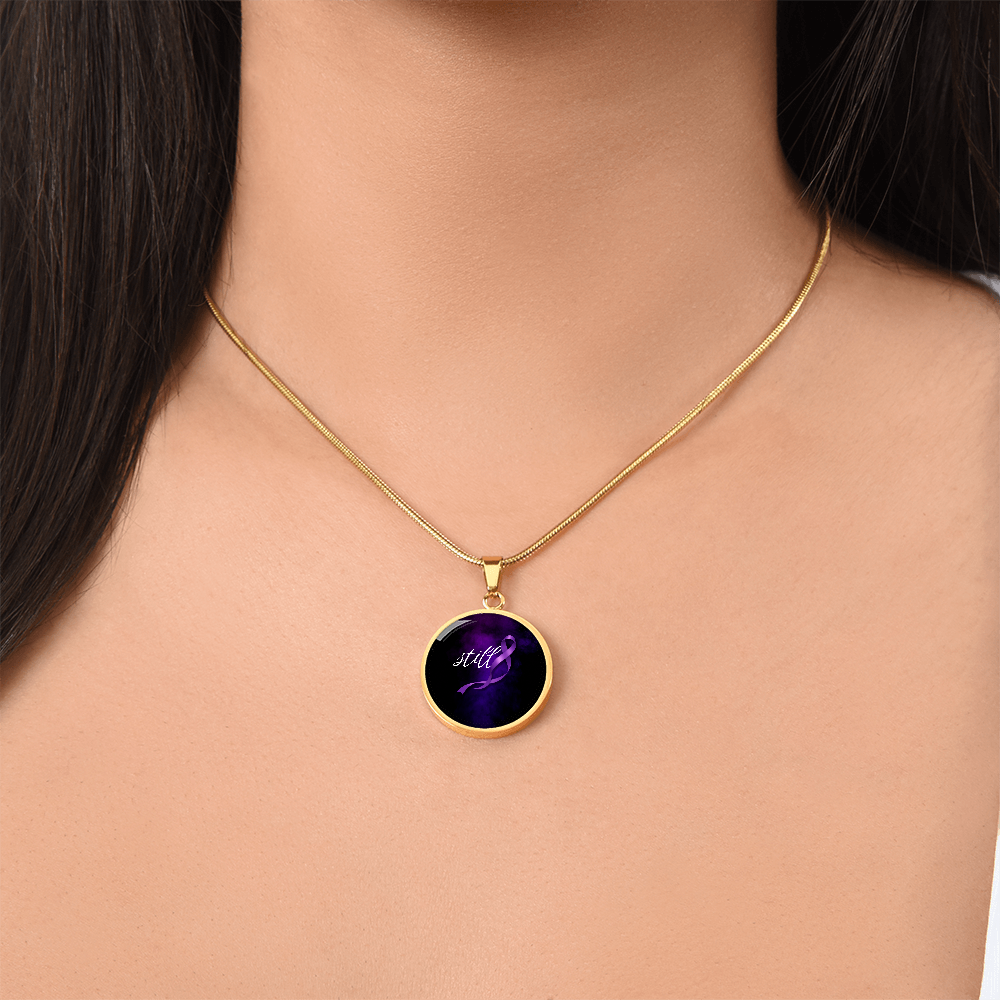 Still Round Pendant Necklace for Epilepsy Awareness