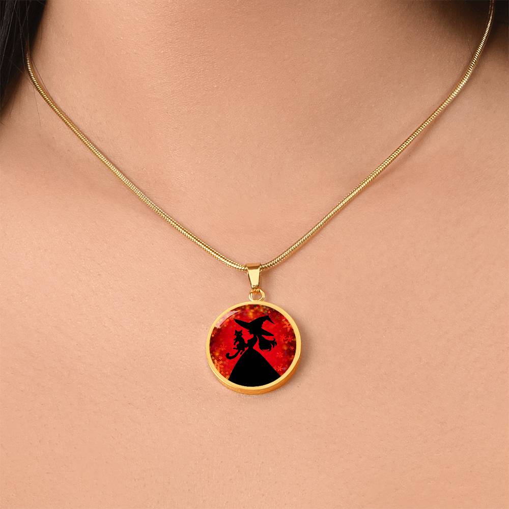 Witchy Cat Lady Christmas Necklace