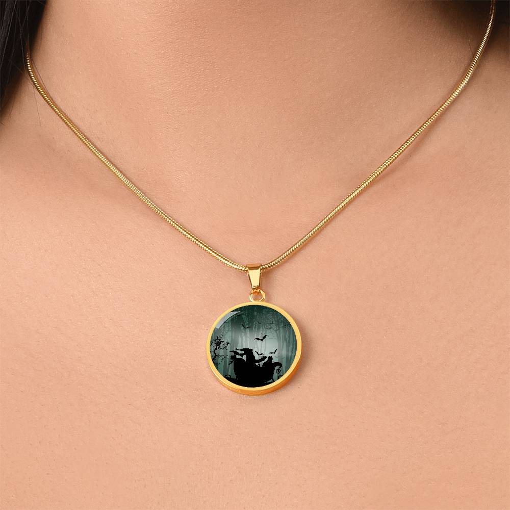 Santa & Cat at Halloween Necklace