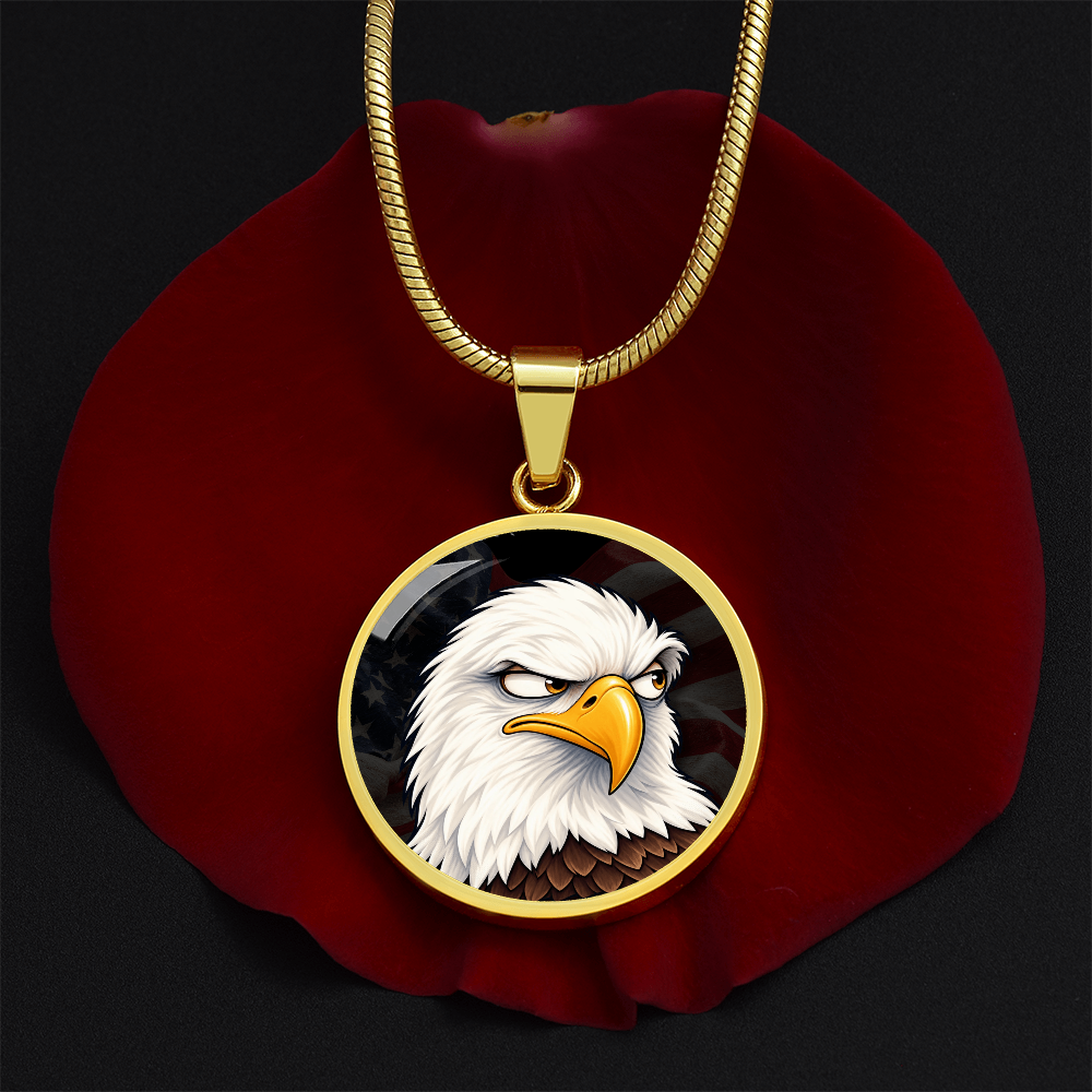 Constitutionally Concerned Eagle Necklace – Patriotic Bald Eagle Pendant
