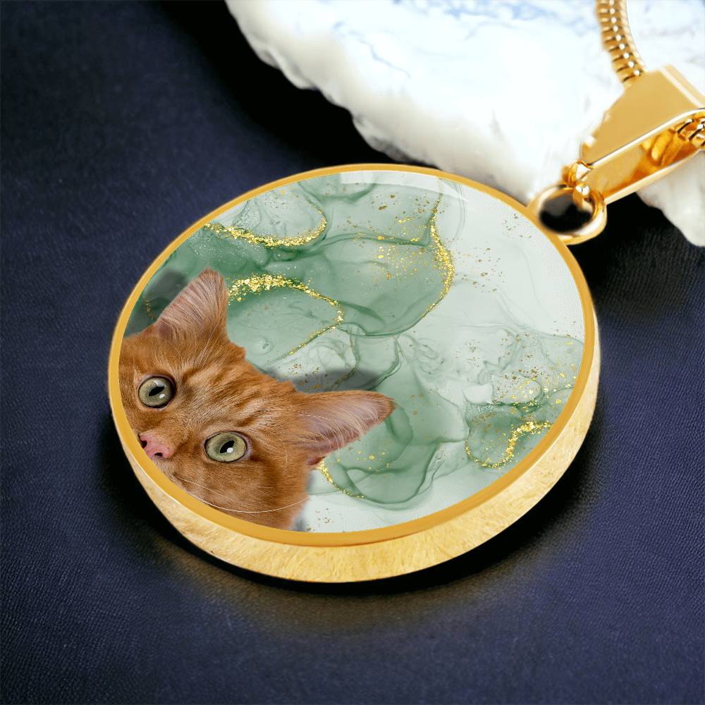 Peeking Orange Tabby Necklace