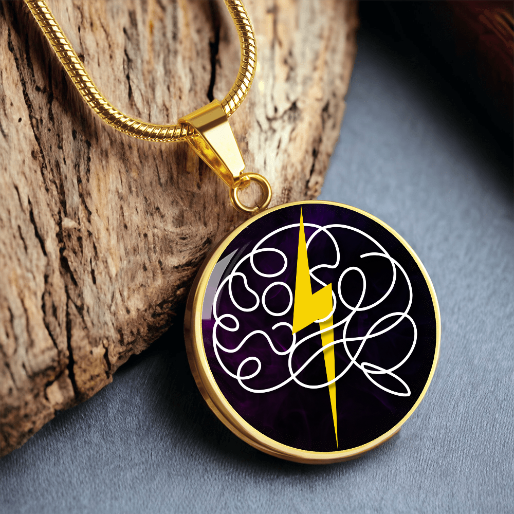 Electric Mind Brain Lightning Necklace