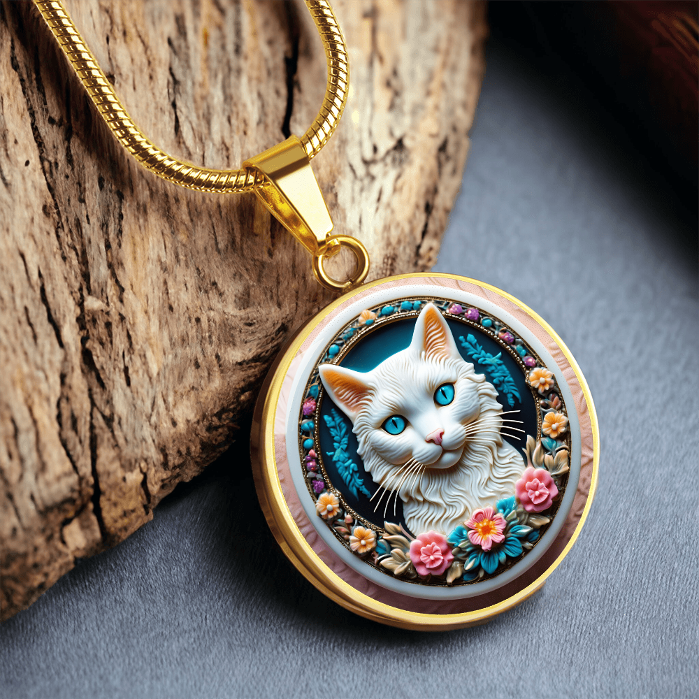 Colorful Cat Cameo Necklace ShineOn Fulfillment