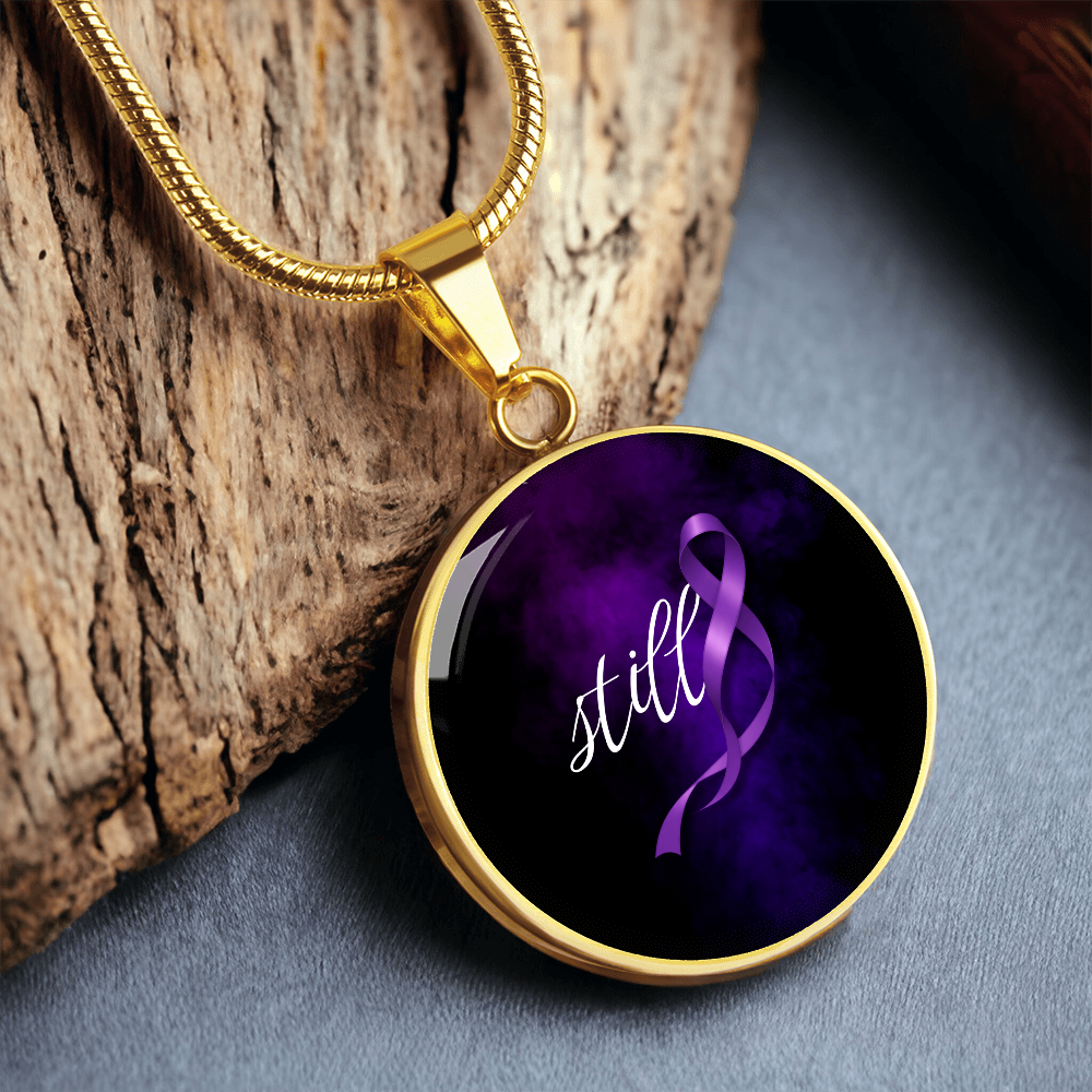 Still Round Pendant Necklace for Epilepsy Awareness