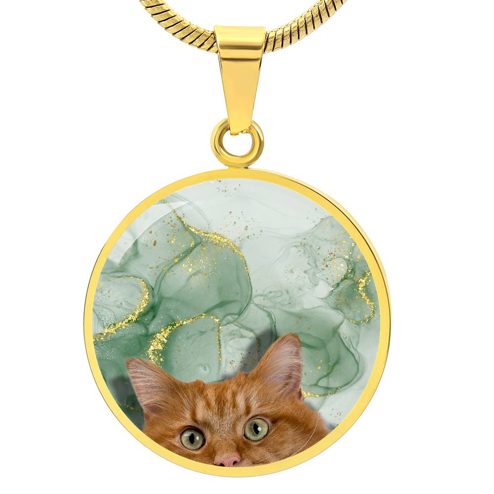 Peeking Orange Tabby Necklace