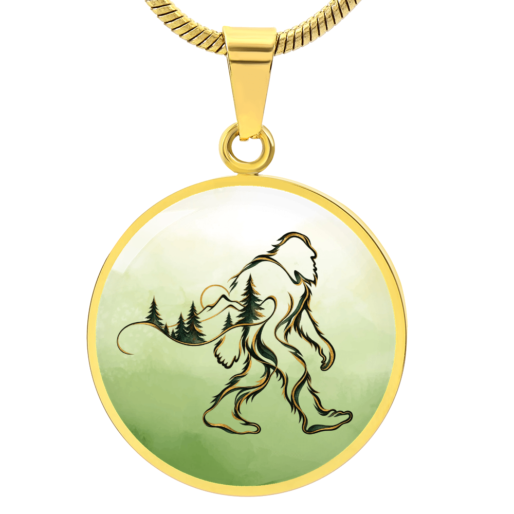 Bigfoot Forest Necklace – Artistic Sasquatch Woodland Pendant