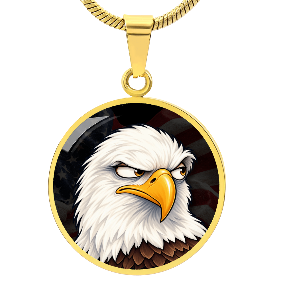 Constitutionally Concerned Eagle Necklace – Patriotic Bald Eagle Pendant