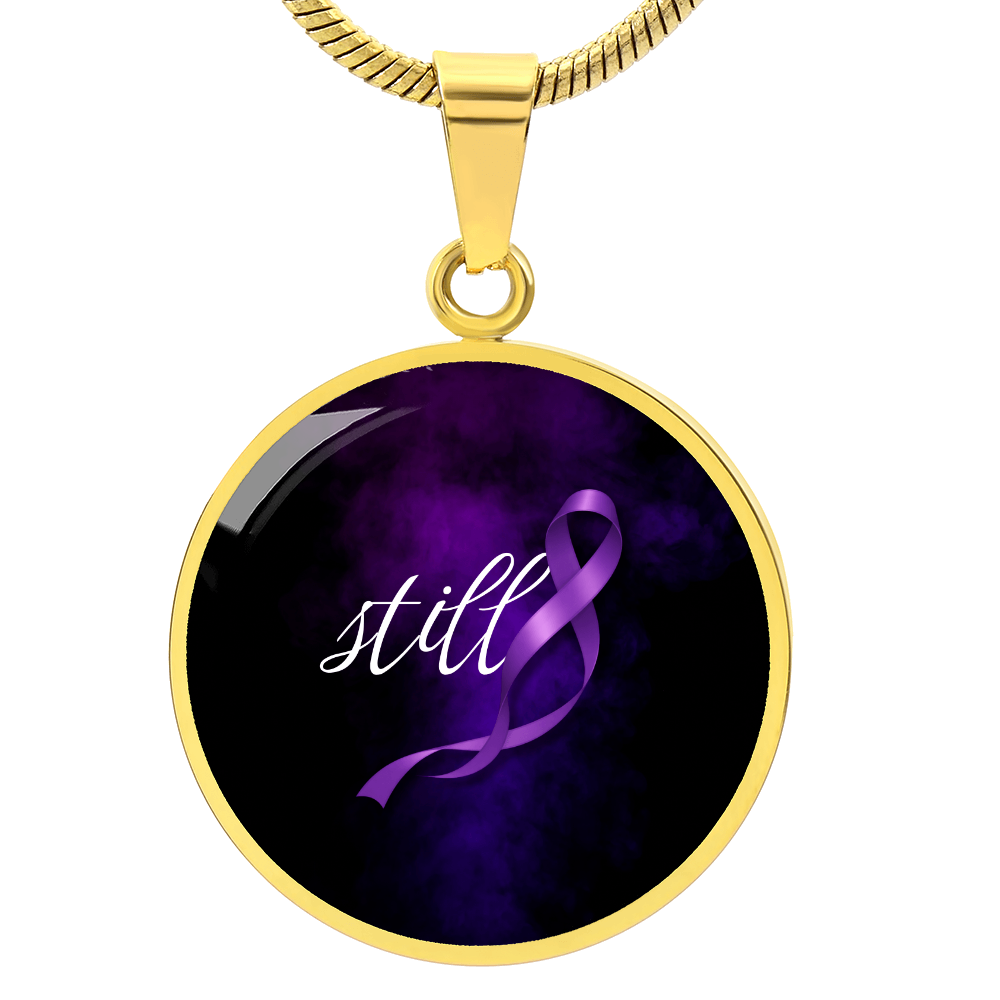 Still Round Pendant Necklace for Epilepsy Awareness