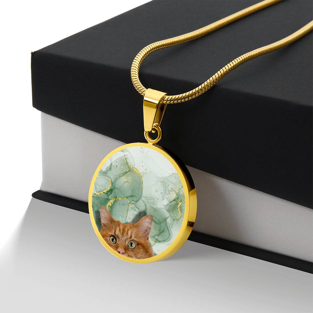 Peeking Orange Tabby Necklace