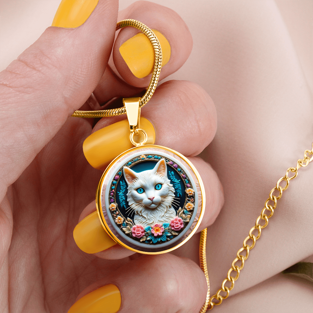 Colorful Cat Cameo Necklace ShineOn Fulfillment
