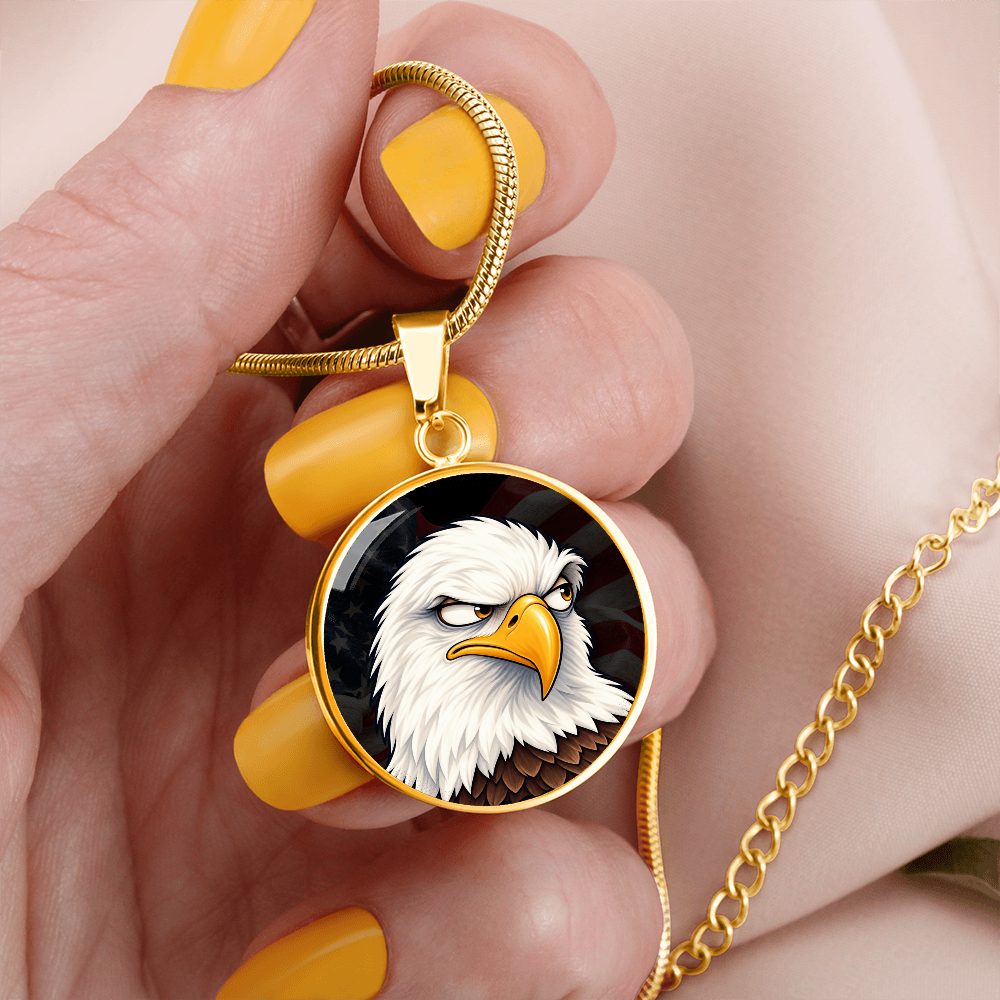 Constitutionally Concerned Eagle Necklace – Patriotic Bald Eagle Pendant