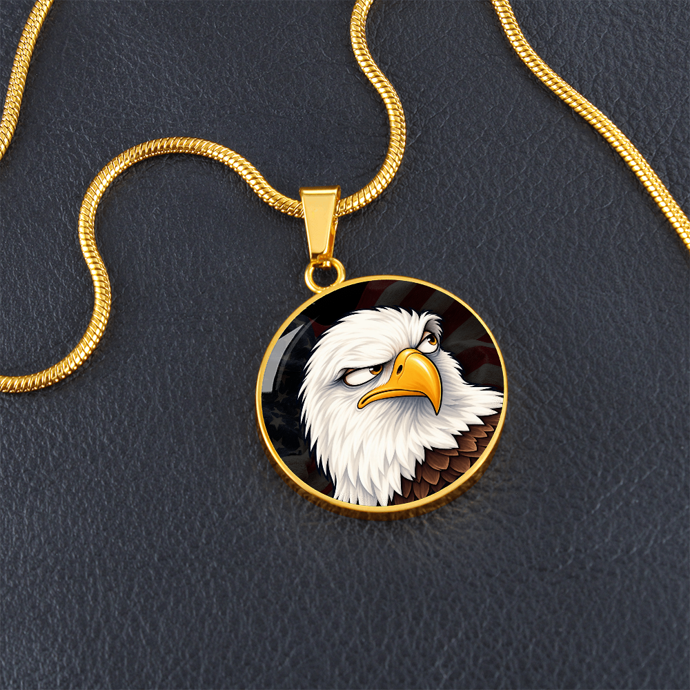 Constitutionally Concerned Eagle Necklace – Patriotic Bald Eagle Pendant