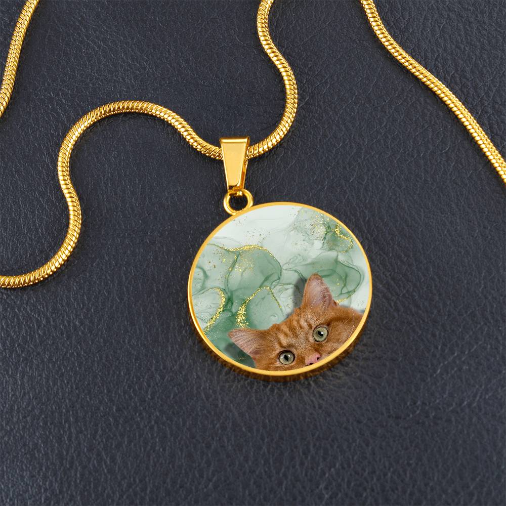 Peeking Orange Tabby Necklace