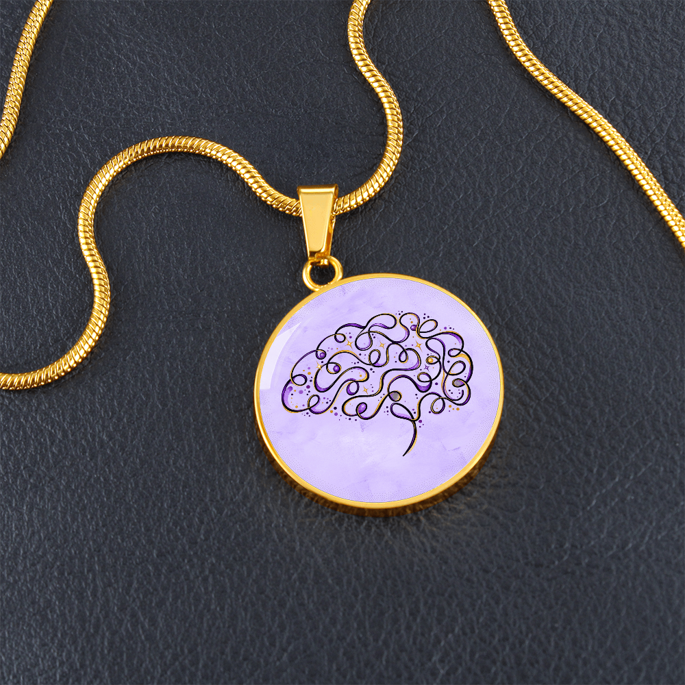Beautifully Miswired Abstract Brain Necklace | Epilepsy Awareness Jewelry