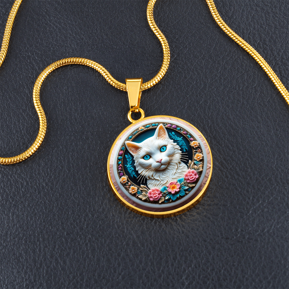 Colorful Cat Cameo Necklace ShineOn Fulfillment