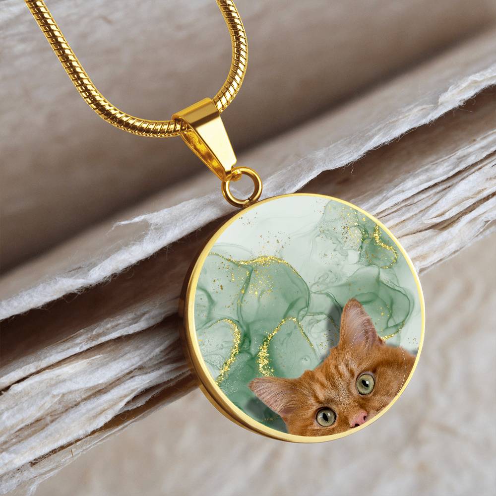 Peeking Orange Tabby Necklace