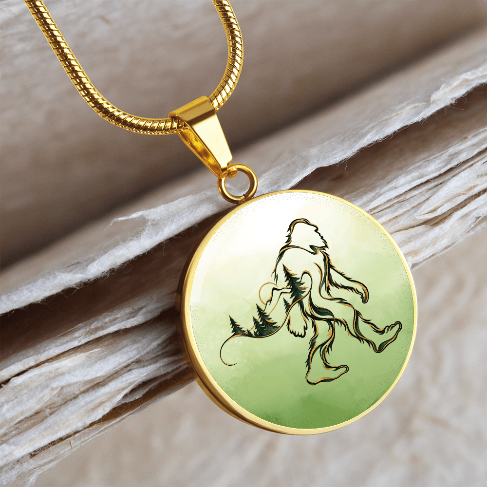 Bigfoot Forest Necklace – Artistic Sasquatch Woodland Pendant