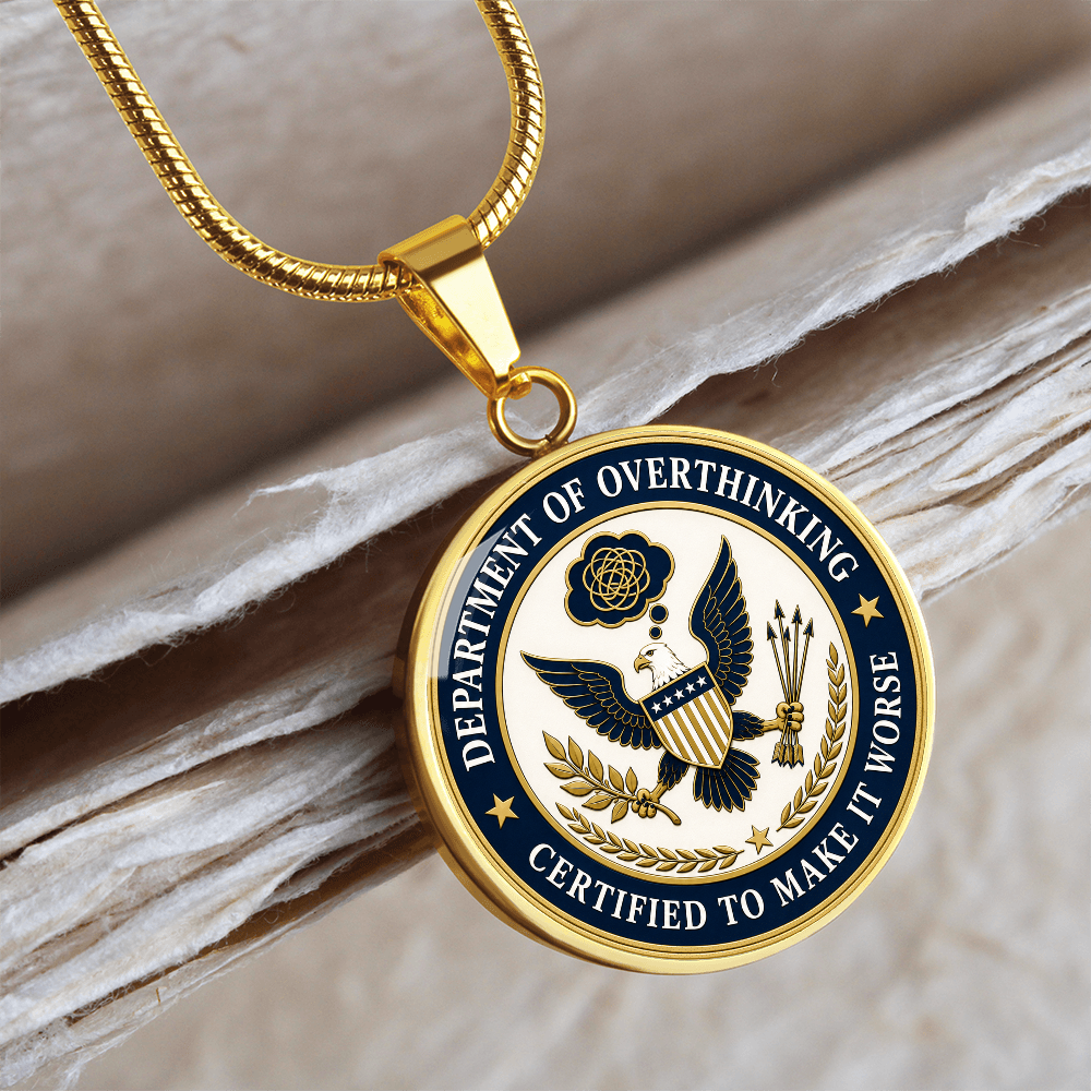 Department of Overthinking Circle Pendant Necklace