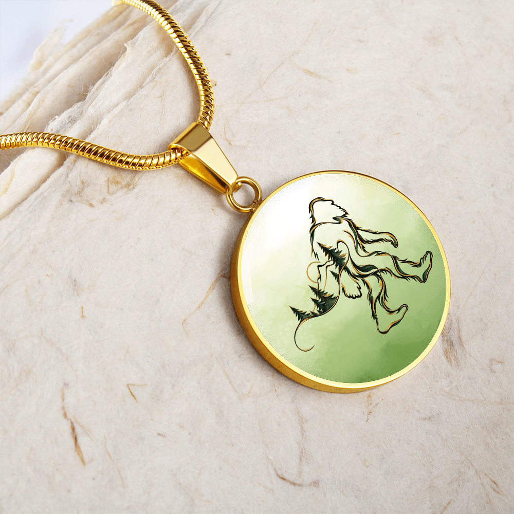 Bigfoot Forest Necklace – Artistic Sasquatch Woodland Pendant