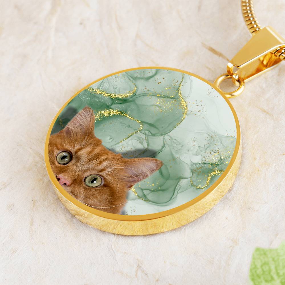 Peeking Orange Tabby Necklace