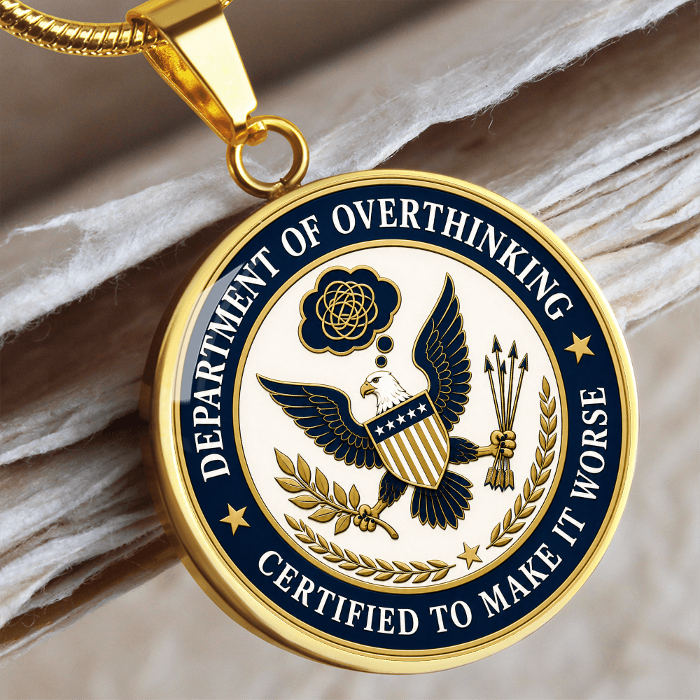 Department of Overthinking Circle Pendant Necklace