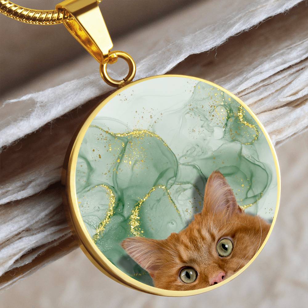 Peeking Orange Tabby Necklace