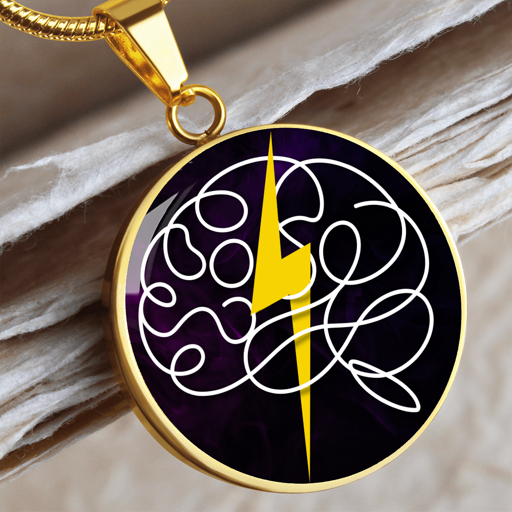 Electric Mind Brain Lightning Necklace