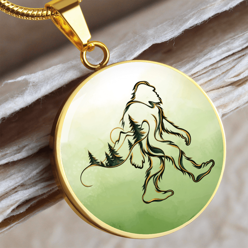 Bigfoot Forest Necklace – Artistic Sasquatch Woodland Pendant