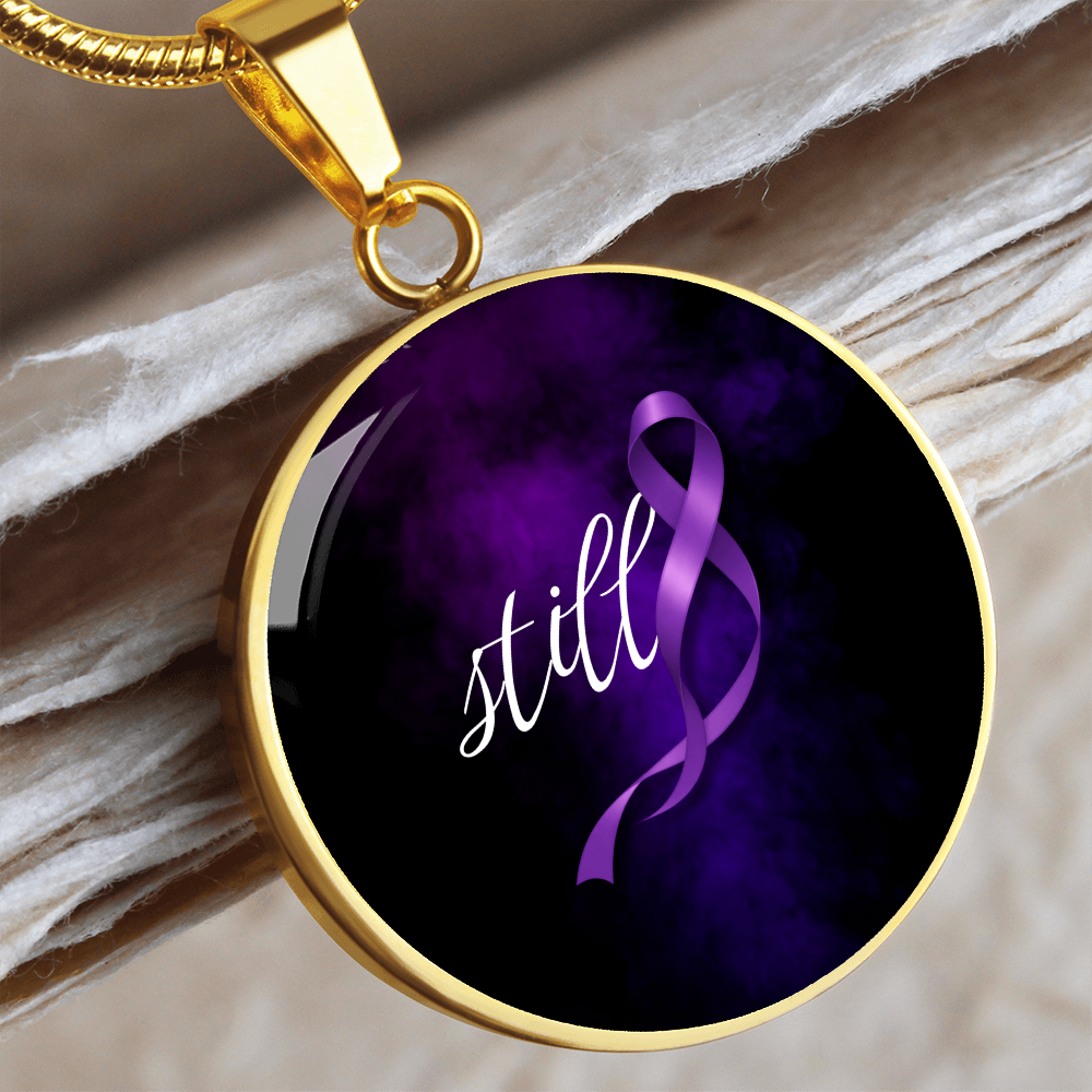 Still Round Pendant Necklace for Epilepsy Awareness