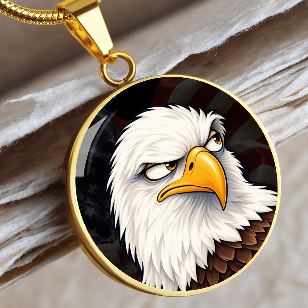 Constitutionally Concerned Eagle Necklace – Patriotic Bald Eagle Pendant
