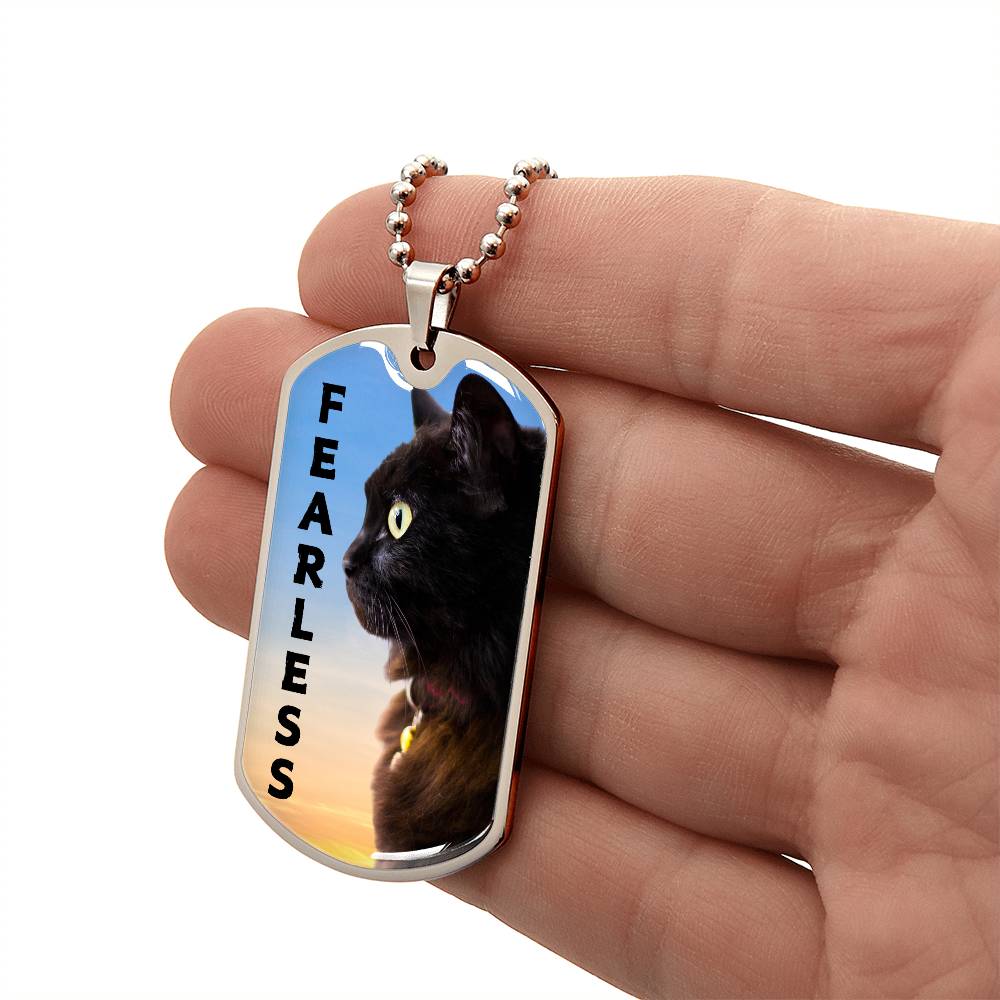 Photo depicting the ​Fearless Necklace from EpiAl's Shop.