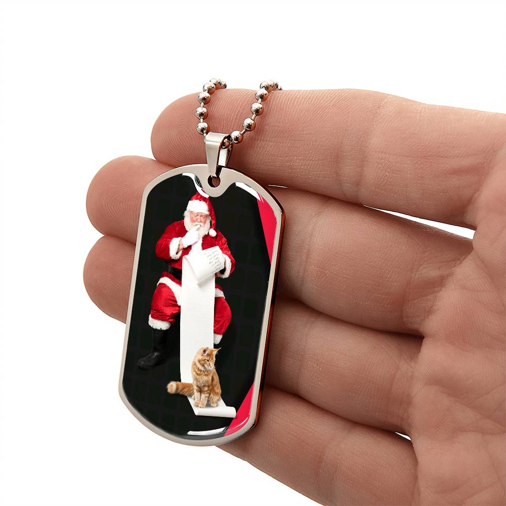 Photo depicting the ​Santa's Cat Necklace from EpiAl's Shop.