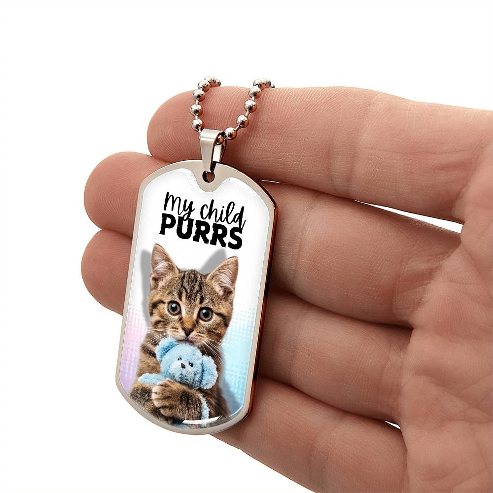 Photo depicting the ​My Child Purrs Necklace from EpiAl's Shop.