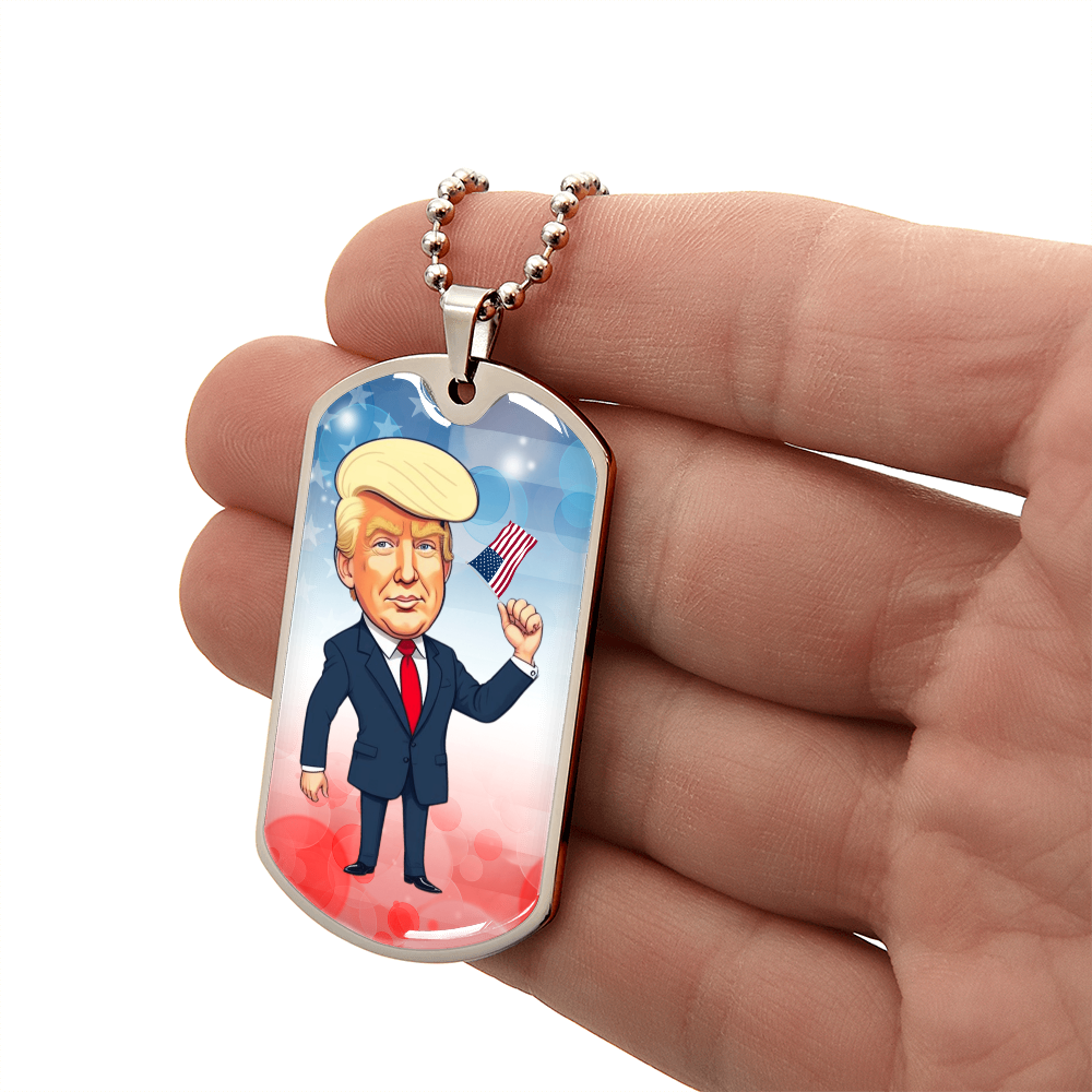 Trump Caricature USA Necklace