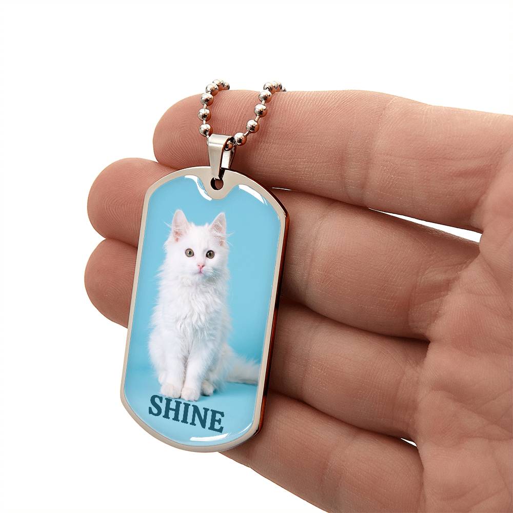 Photo depicting the ​Shine Kitty Necklace from EpiAl's Shop.