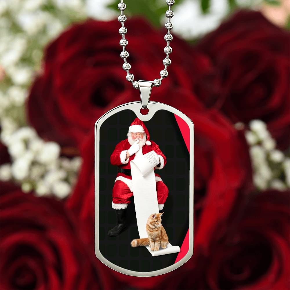 Photo depicting the ​Santa's Cat Necklace from EpiAl's Shop.
