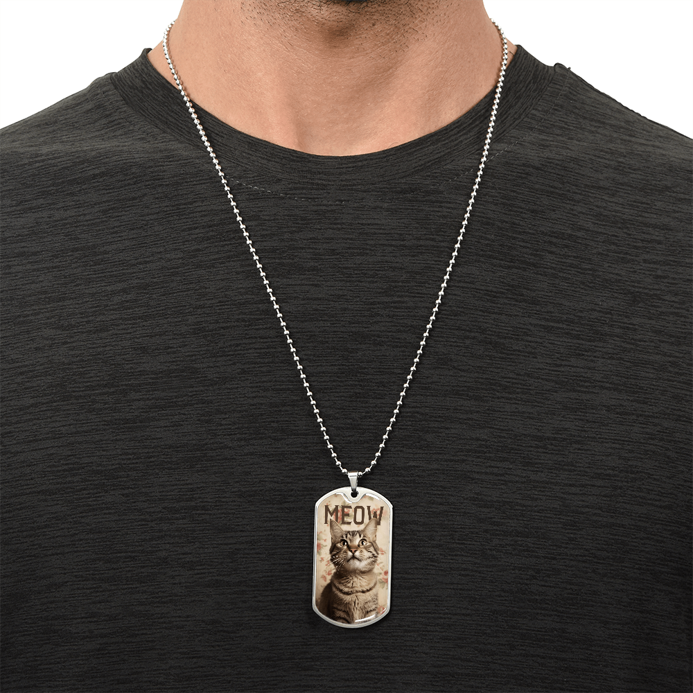 Vintage Meow Tabby Necklace