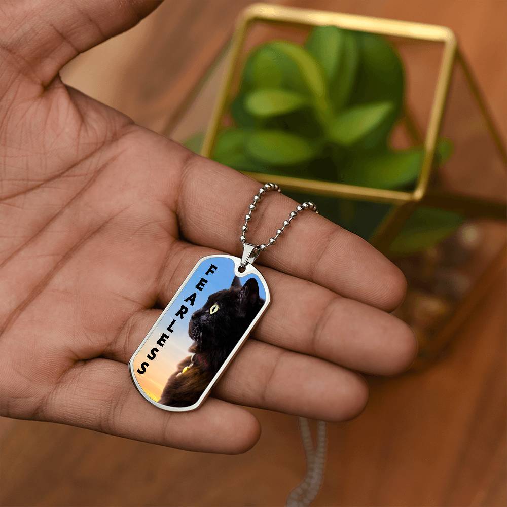 Photo depicting the ​Fearless Necklace from EpiAl's Shop.