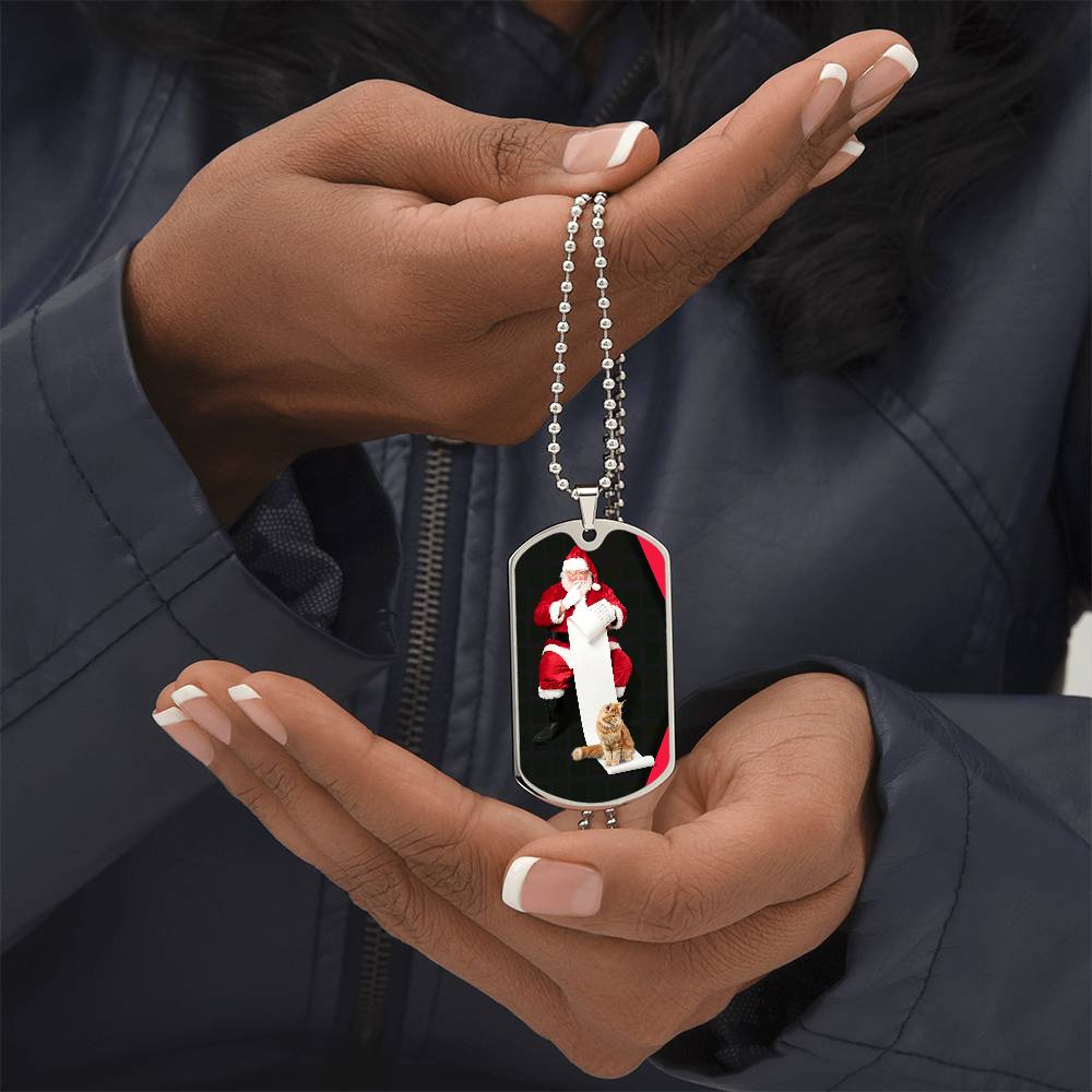 Photo depicting the ​Santa's Cat Necklace from EpiAl's Shop.