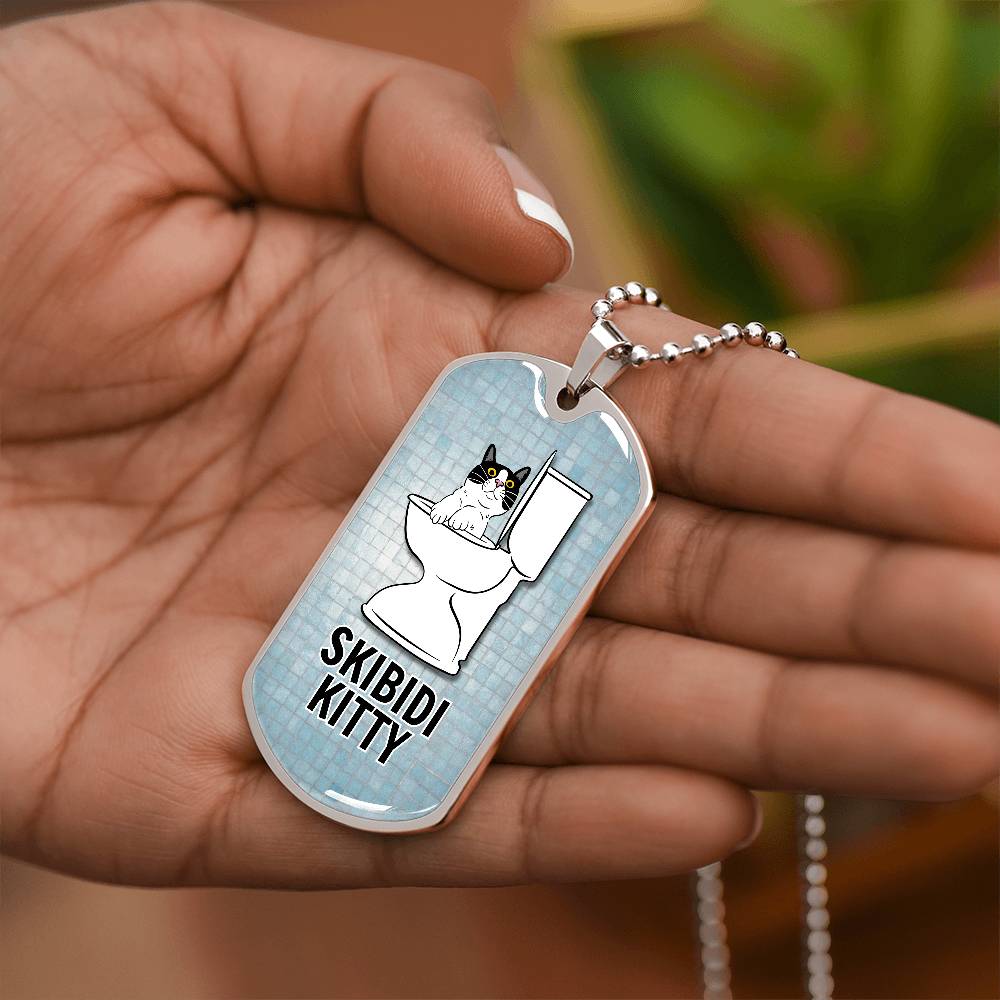 Photo depicting the ​Skibidi Kitty Necklace from EpiAl's Shop.