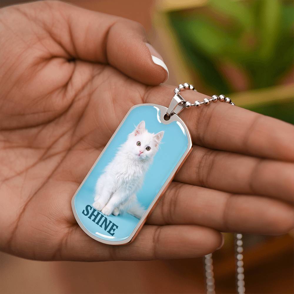 Photo depicting the ​Shine Kitty Necklace from EpiAl's Shop.