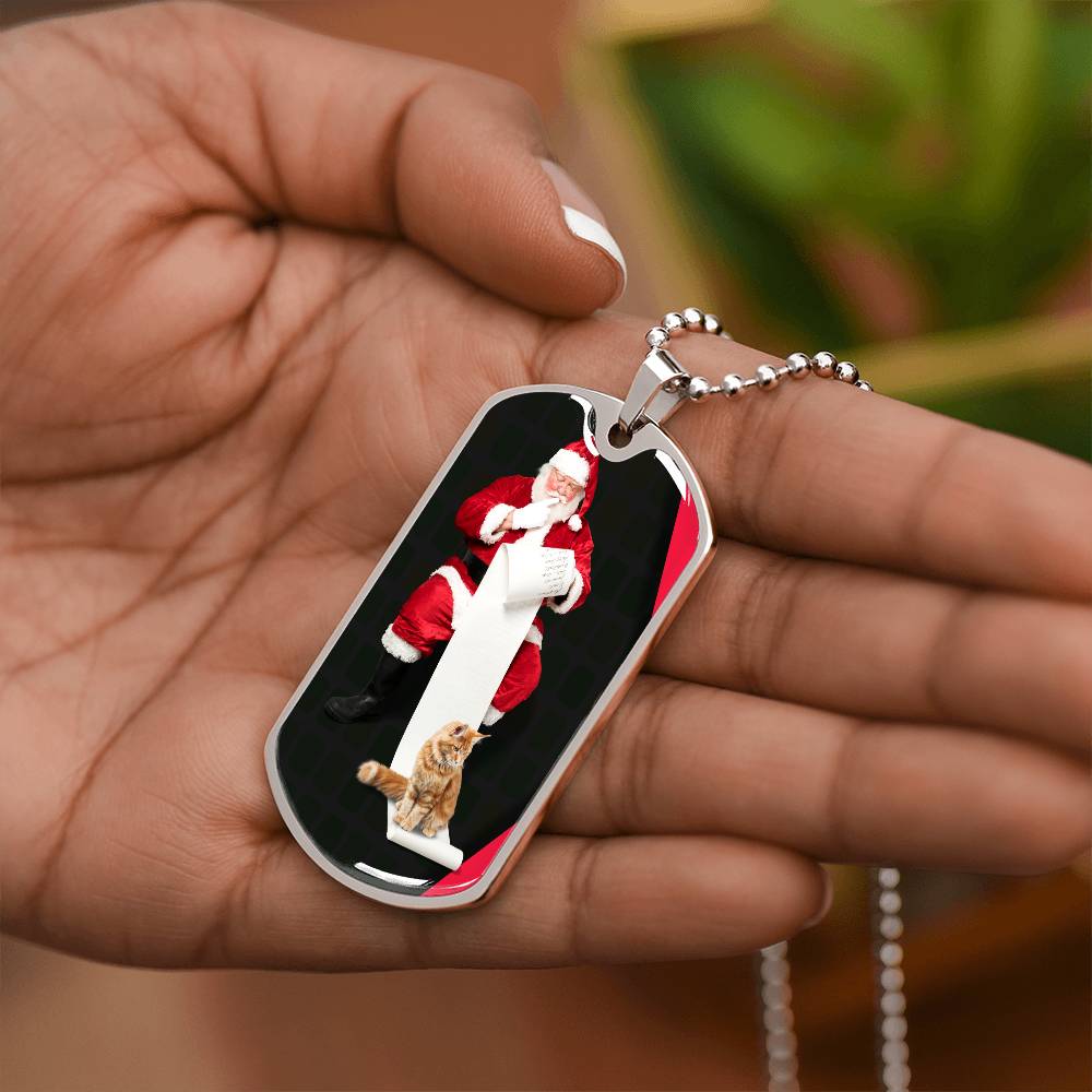 Photo depicting the ​Santa's Cat Necklace from EpiAl's Shop.