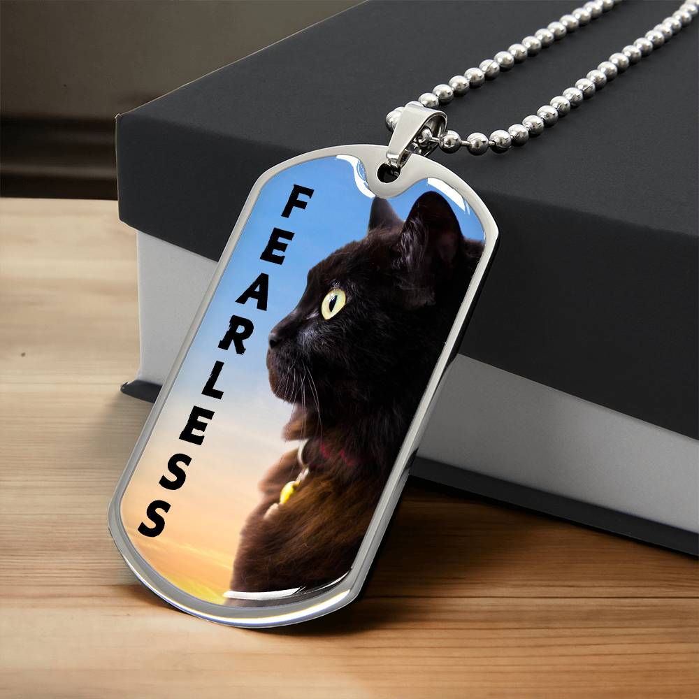Photo depicting the ​Fearless Necklace from EpiAl's Shop.