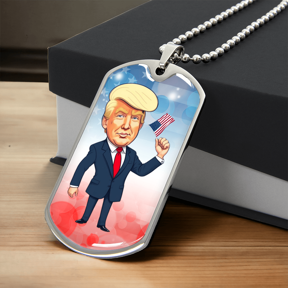 Trump Caricature USA Necklace