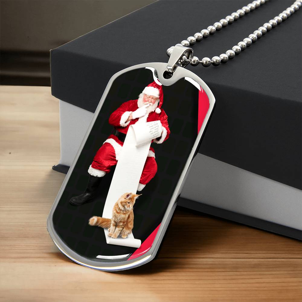 Photo depicting the ​Santa's Cat Necklace from EpiAl's Shop.